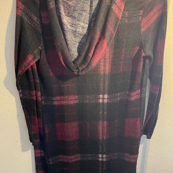 Its Our Time Burgundy/Black women’s long sleeve, sweater, with hoodie-Medium - Picture 5 of 5